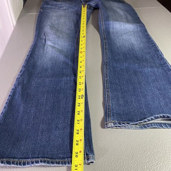 EXPRESS STELLA Jeans Low Rise Bootcut Dark Wash Embroidered Denim Womens 10 Blue - Picture 5 of 11